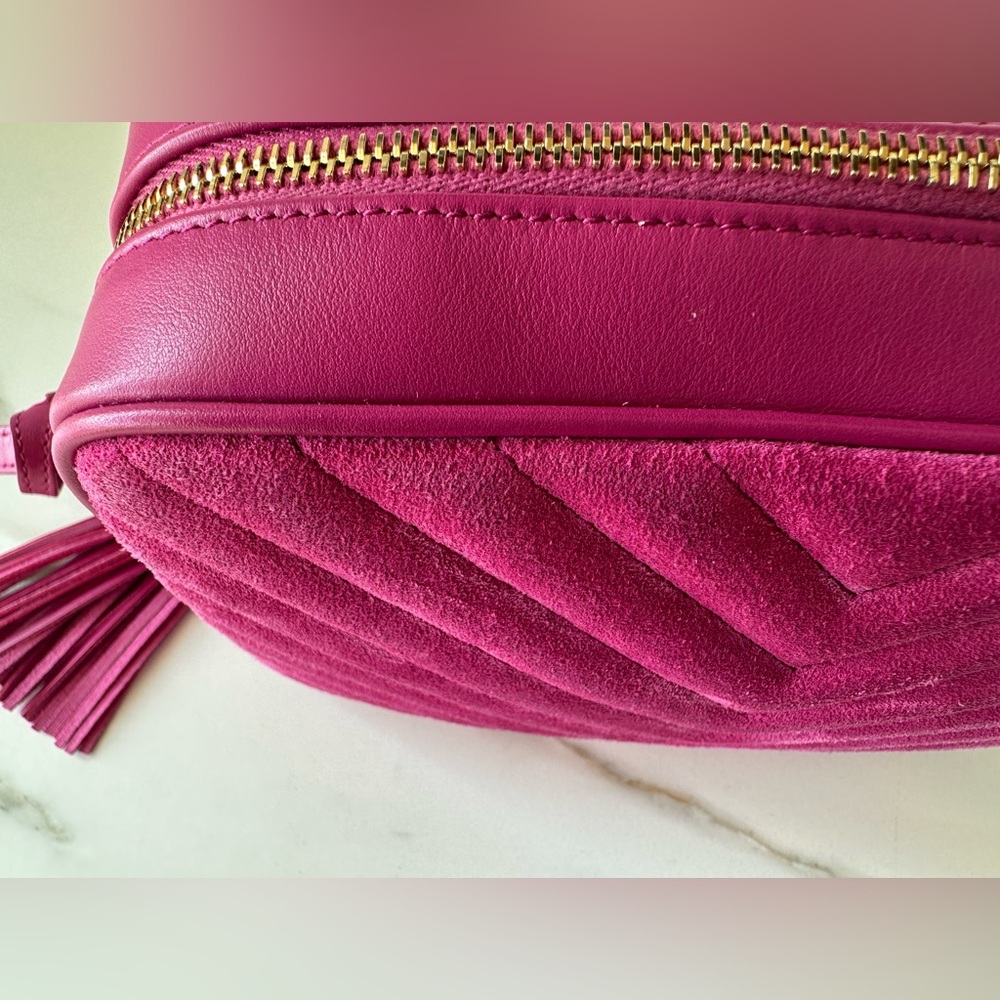Yves Saint Laurent Lou Camera Bag in Pink Suede/Leather, EUC - Picture 15 of 15